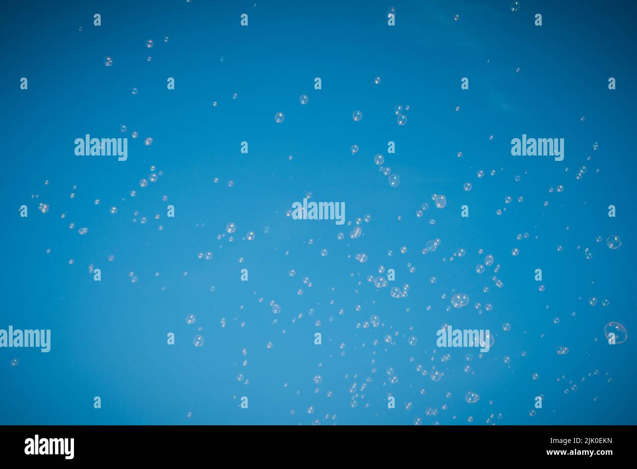 soap bubbles in the air with blue sky Stock Photo