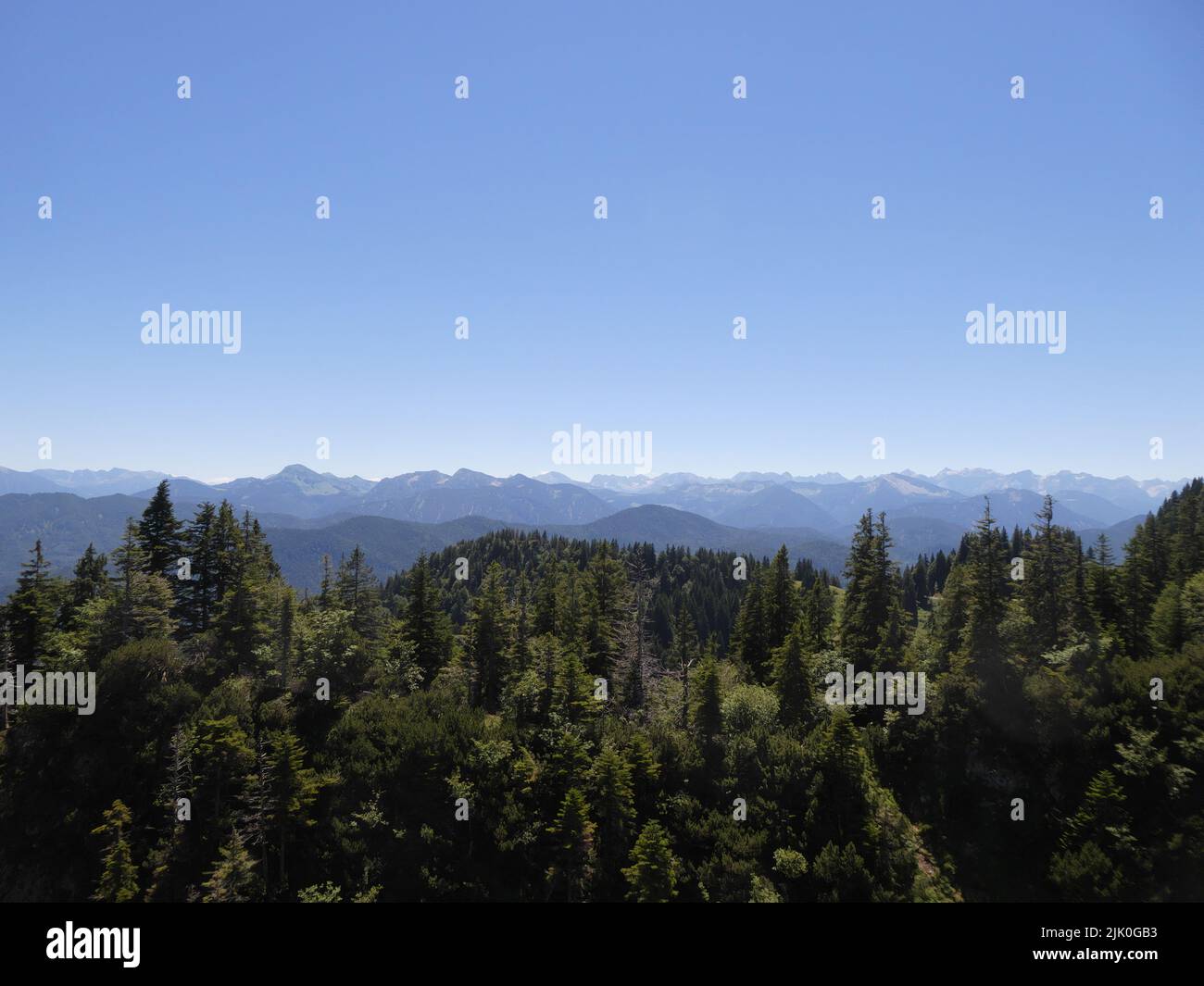 Panoramic view from Brauneck in summer Stock Photo