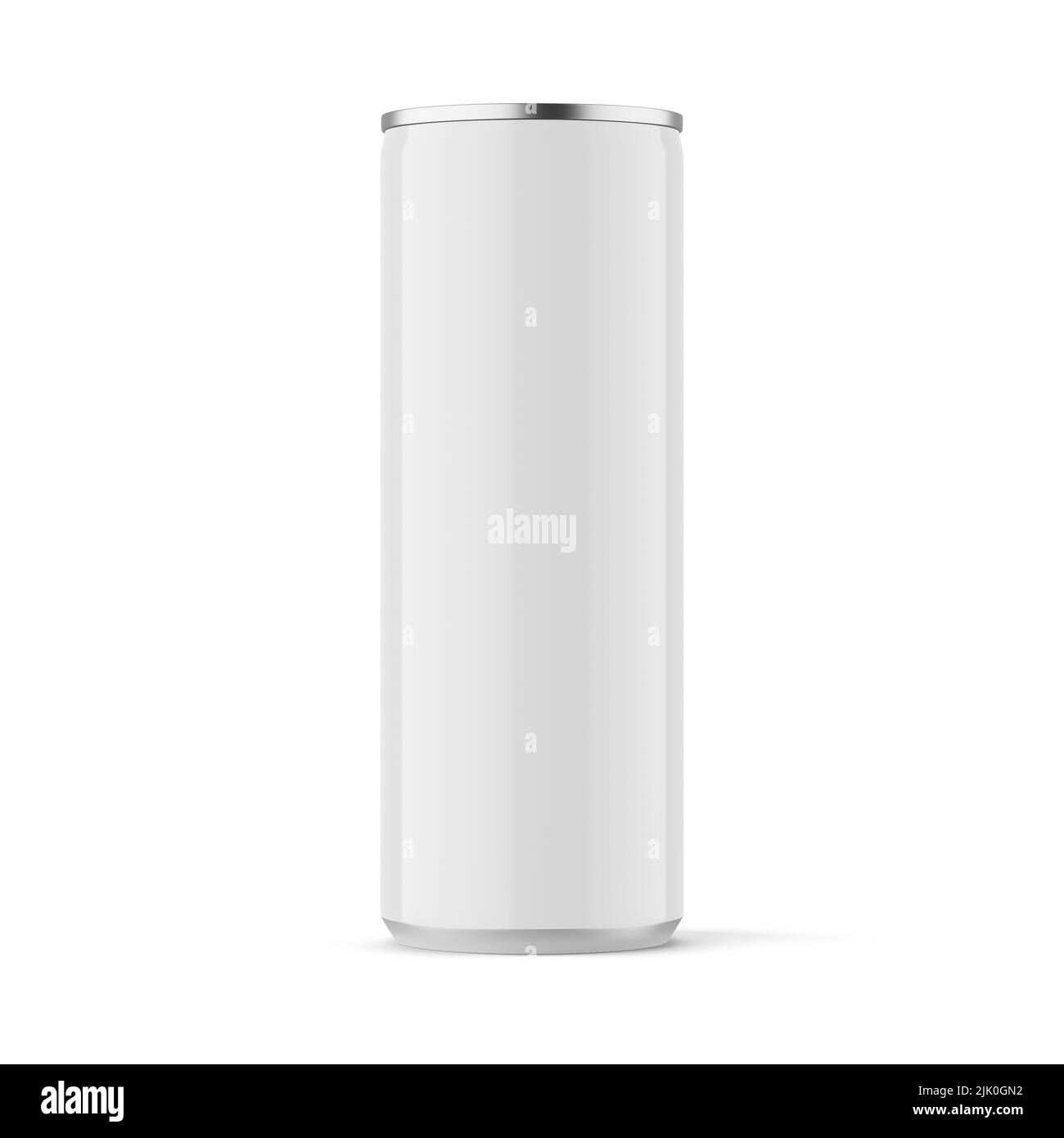 White glossy sleek 330 ml can isolated on white background mockup 3D