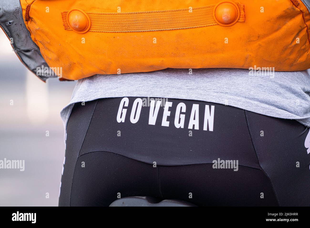 29 july 2022 A Menulog food delivery rider on North Terrace , Adelaide