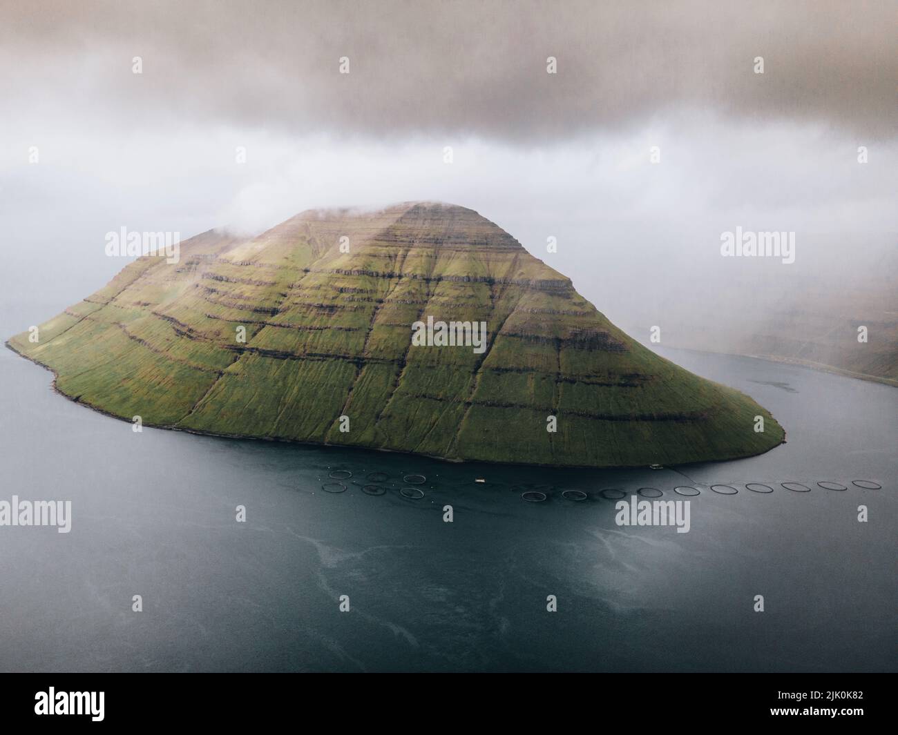 Views of Kunoy from Klakkur in Faroe Islands Stock Photo