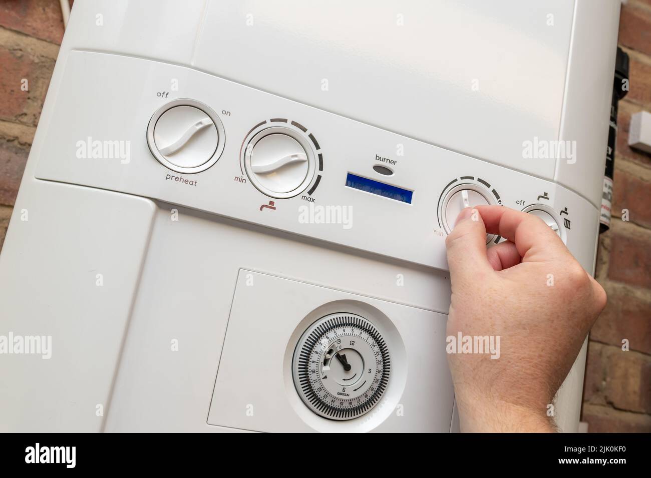 Torquay, UK. Friday 29 July 2022. Turning down the boiler as the British government will give all households in England, Scotland and Wales £400 to help with rising fuel bills this autumn. Credit: Thomas Faull/Alamy Live News Stock Photo