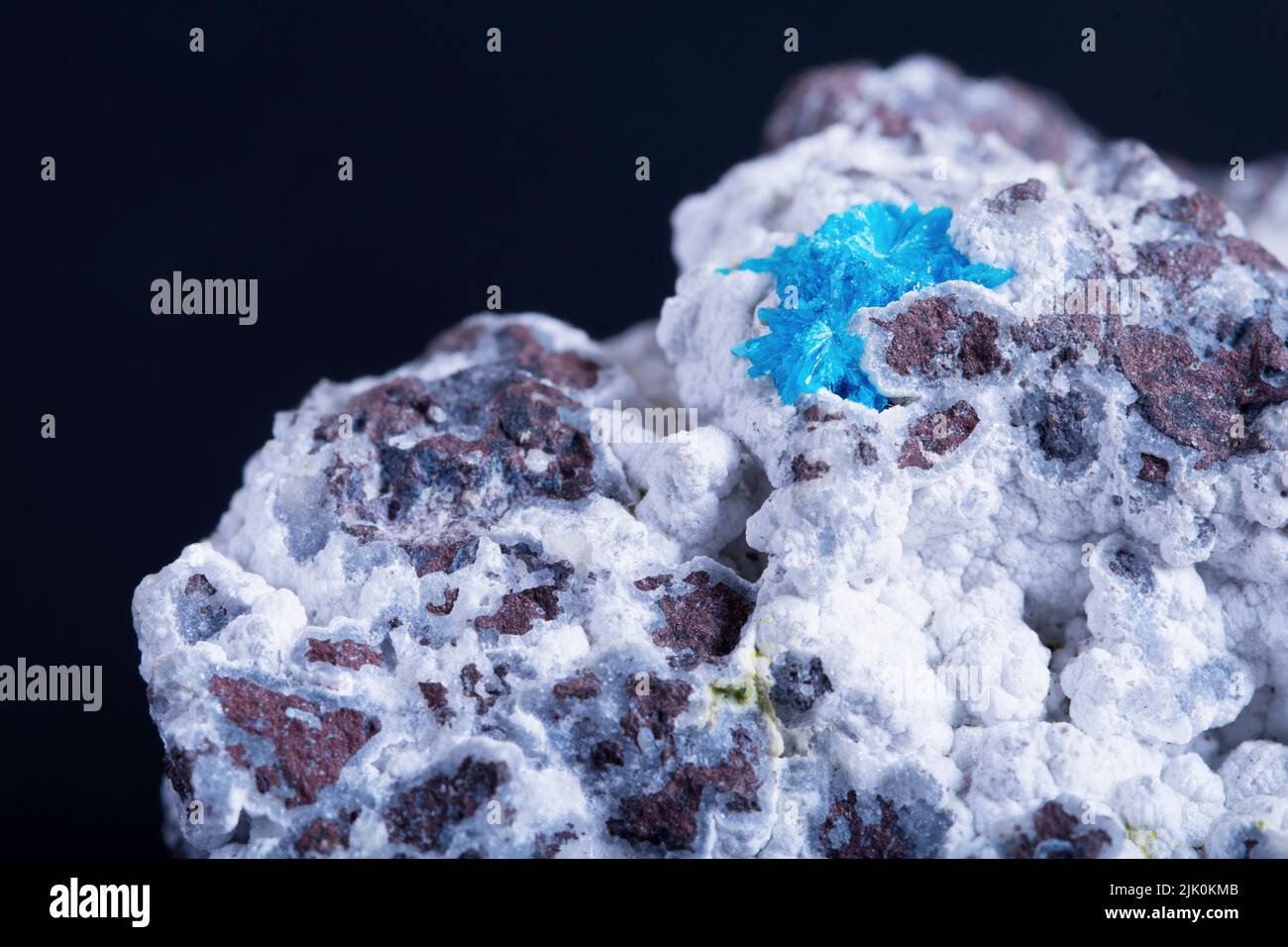 Closeup of Raw Pentagonite. Pentagonite is a rare silicate mineral Stock Photo