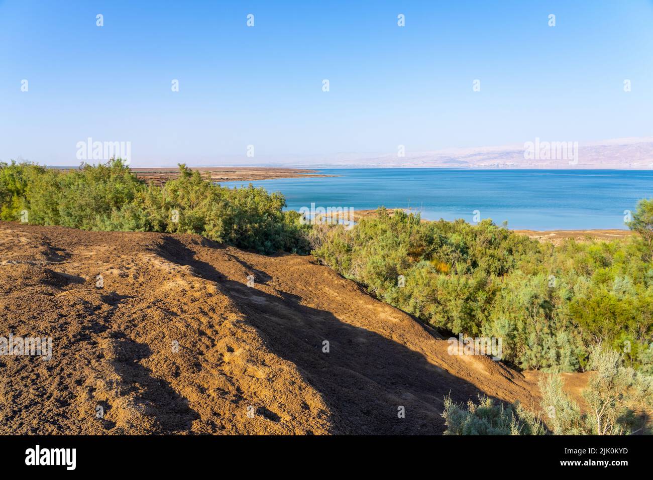 Ein Feshkha (Einot Tzukim) is a nature reserve and archaeological site on the northwestern shore of the Dead Sea, about three kilometers south of Qumr Stock Photo