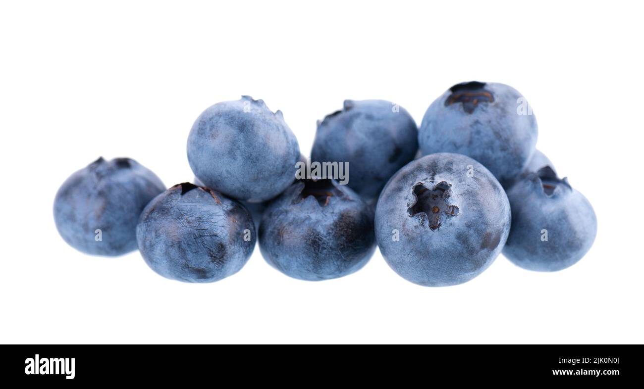 Fresh blueberry isolated on white background. Bilberry or whortleberry. Clipping path Stock Photo