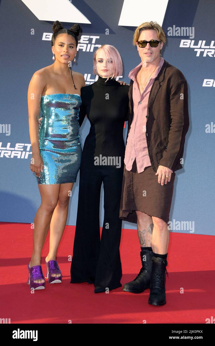 Zazie Beetz, Joey King and Brad Pitt attend the 'Bullet Train' Special Screening at Zoo Palast on July 19, 2022 in Berlin, Germany. Stock Photo