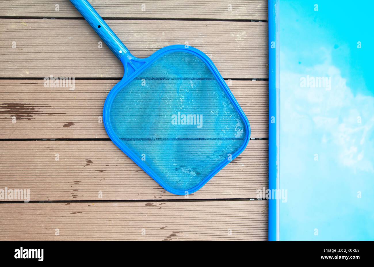 Nets for cleaning the swimming pool, maintenance concept Stock Photo