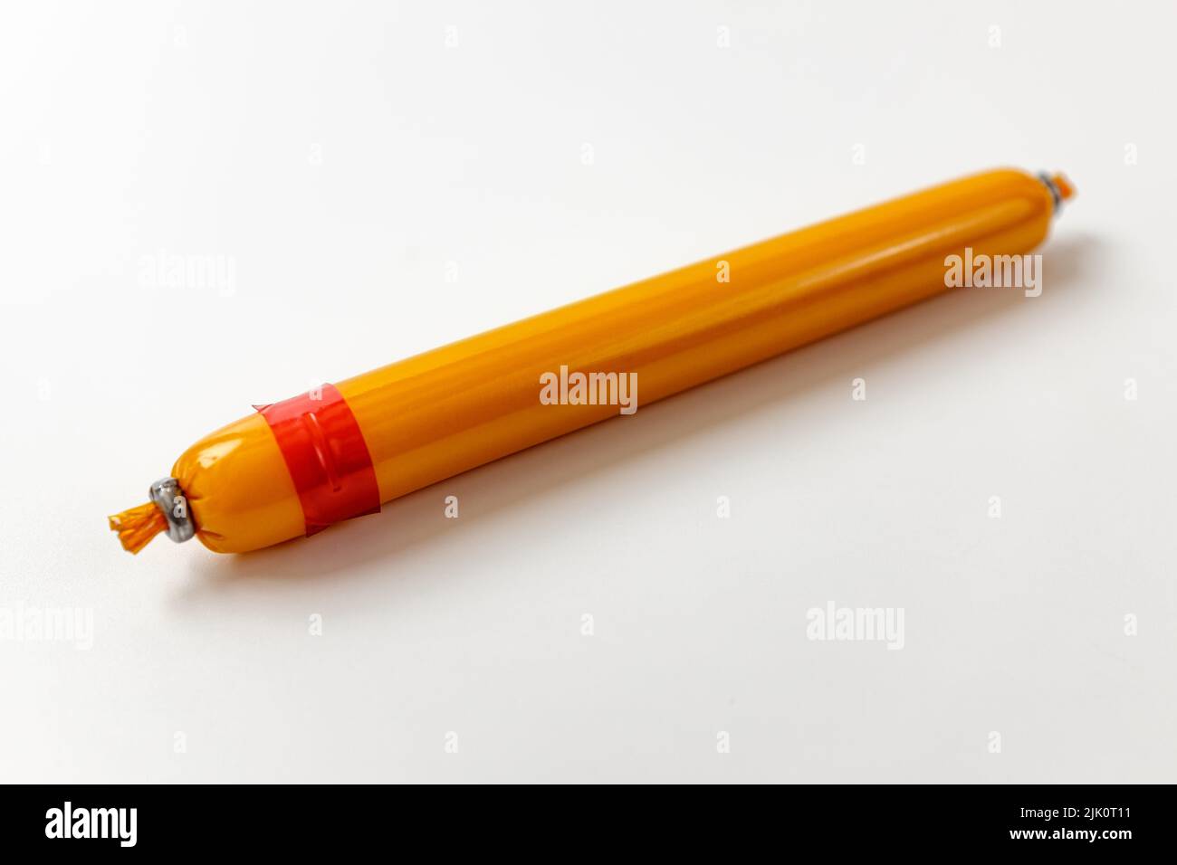 snack sausage on a white background Stock Photo