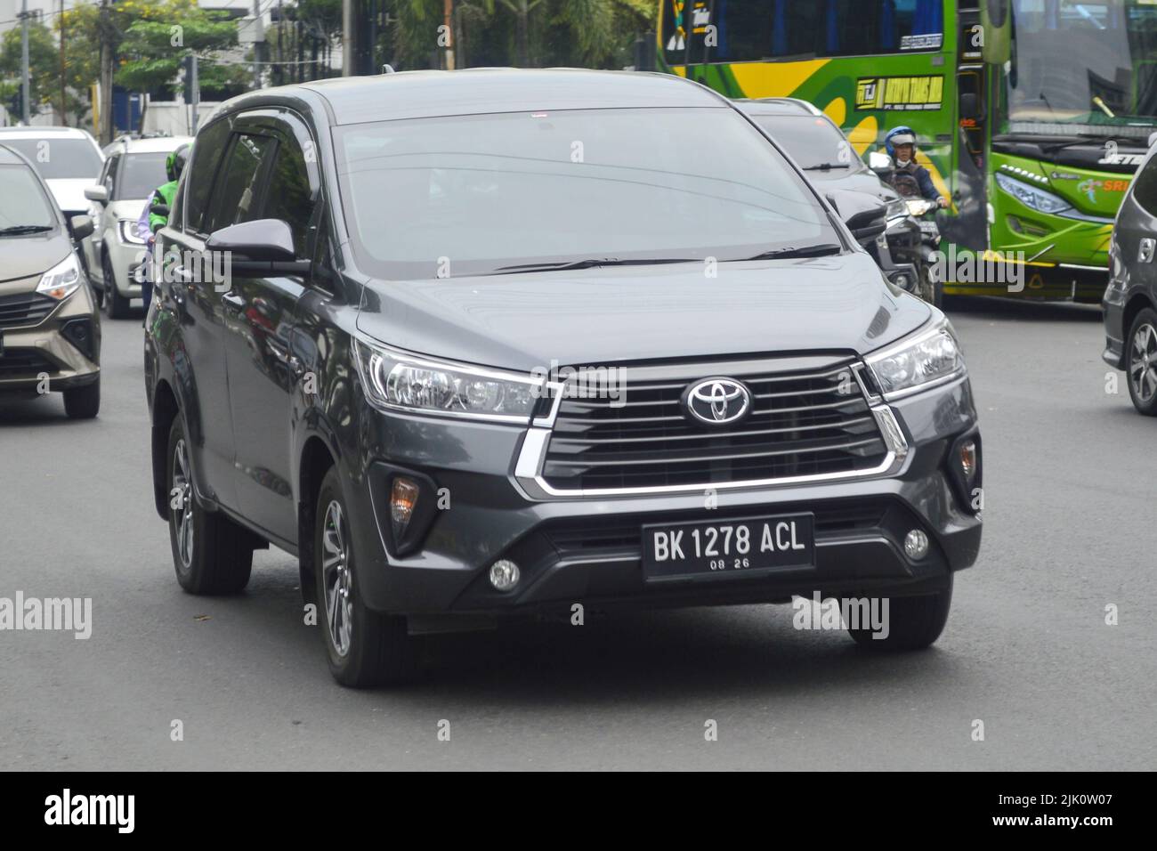 2021 Toyota Kijang Innova (Type 2.4 G) in Medan, North Sumatra, Indonesia Stock Photo