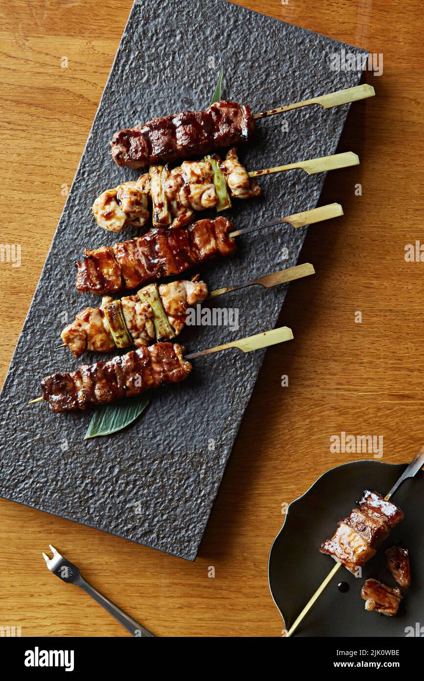 Japanese Yakatori, BBQ d meat Stock Photo Alamy