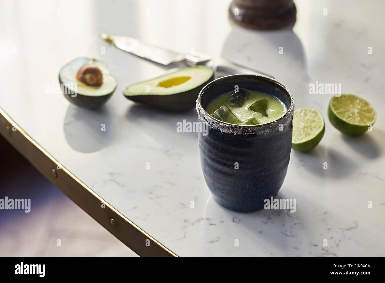 Avocado and lime drink Stock Photo