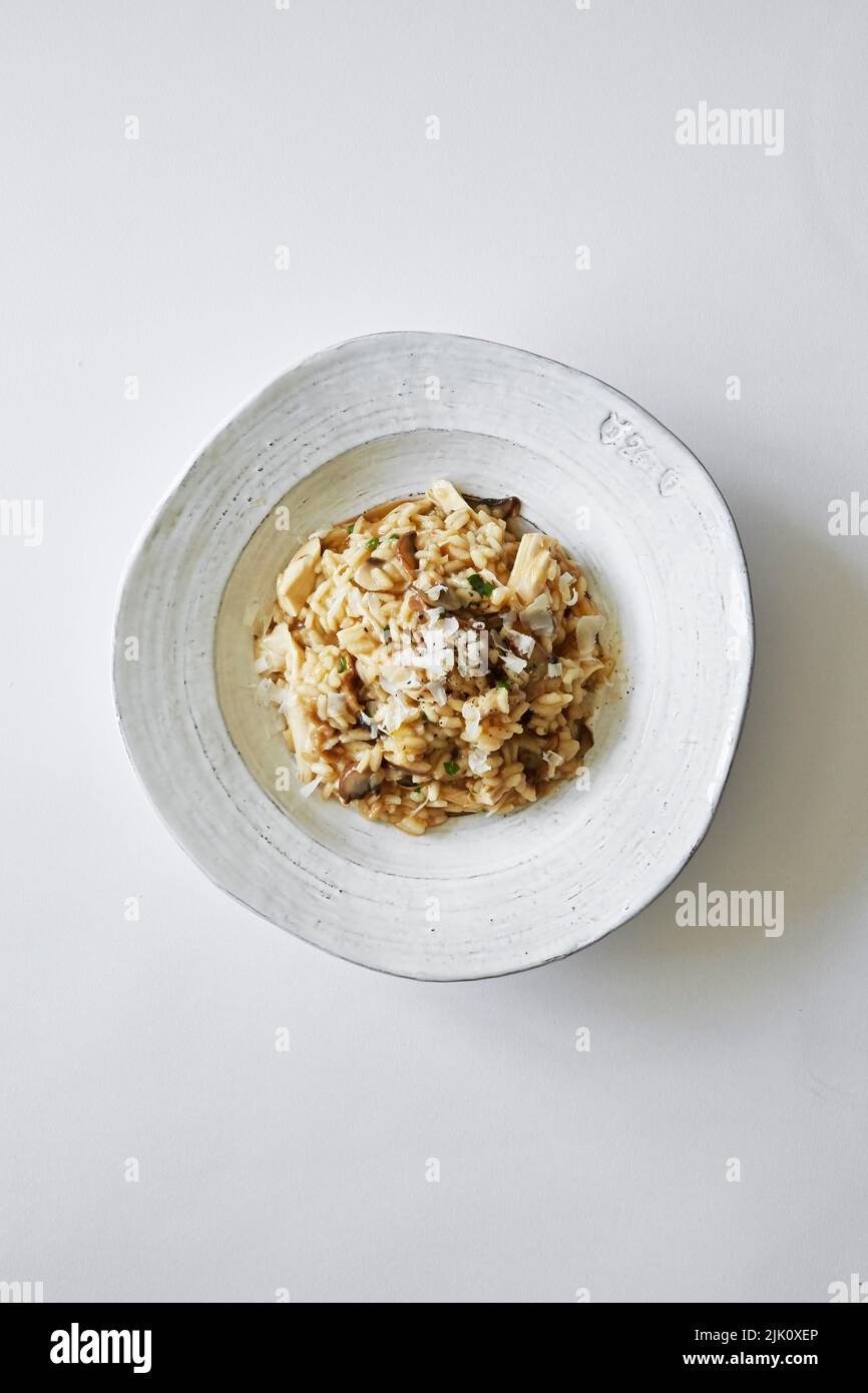 Chicken mushroom risotto Stock Photo - Alamy