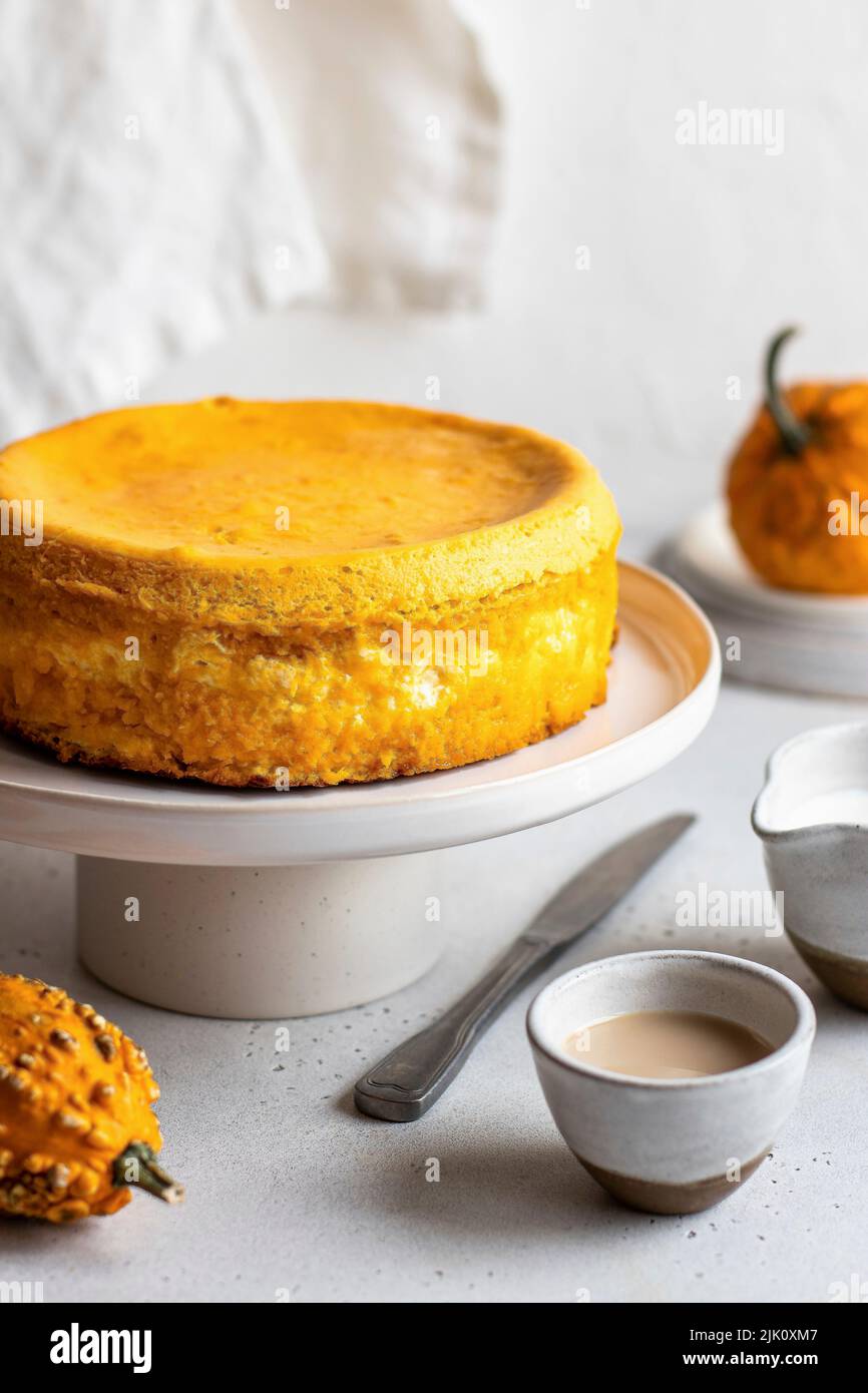 Pumpkin cottage cheese pudding Stock Photo Alamy