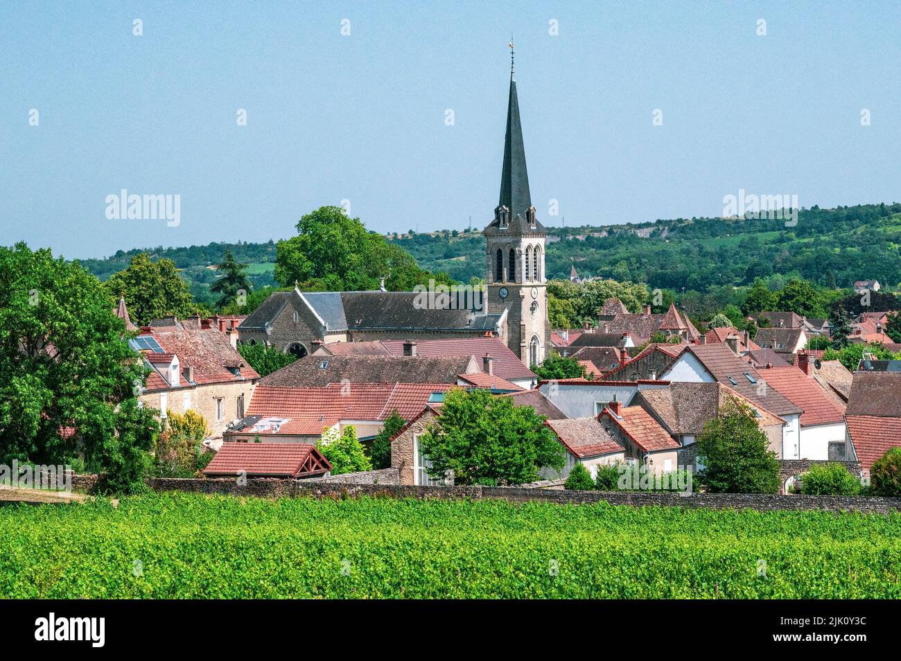 Santenay is the most southerly wine-producing commune of the Côte de Beaune in Burgundy, France Stock Photo