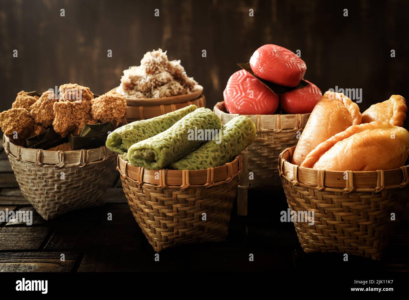 Assorted sweet and savory snacks from Manado, North Sulawesi Stock Photo