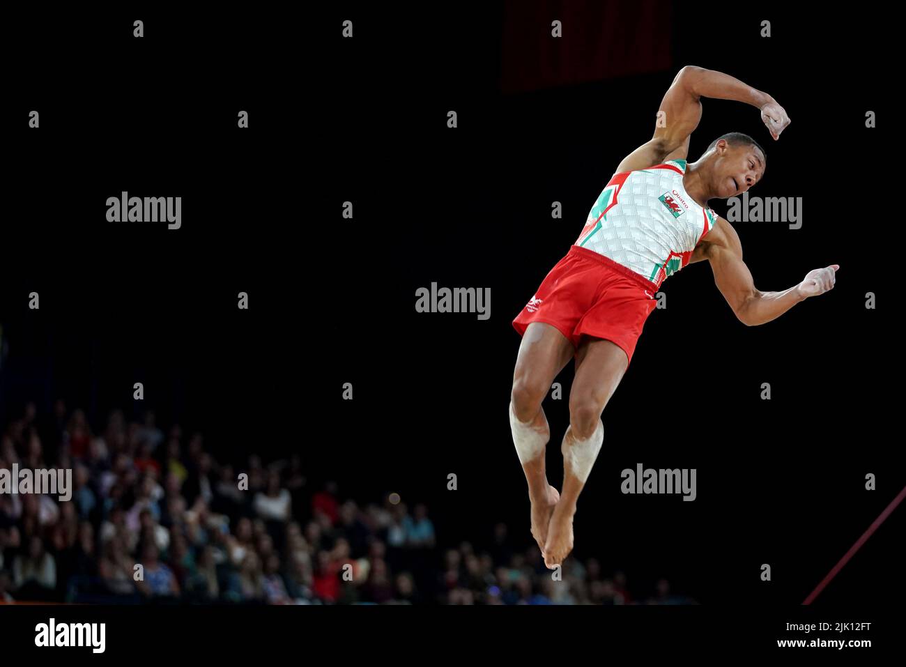 Wales' Emil Barber in action during his floor rotation of the Men's