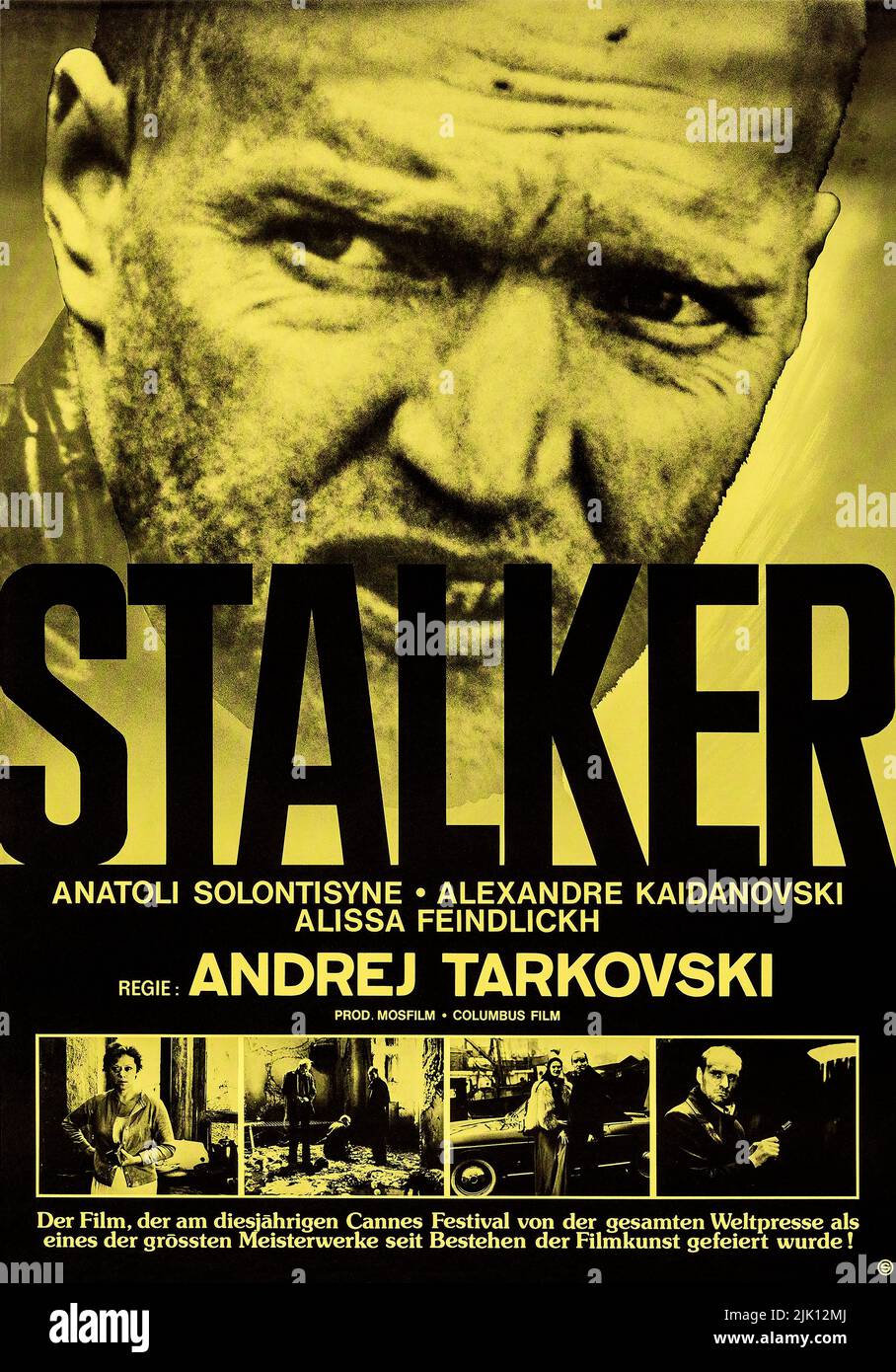 Stalker - Film Poster (Russian: Ста́лкер, 1979 Soviet science fiction art film directed by Andrei Tarkovsky written by Arkady and Boris Strugatsky Stock Photo