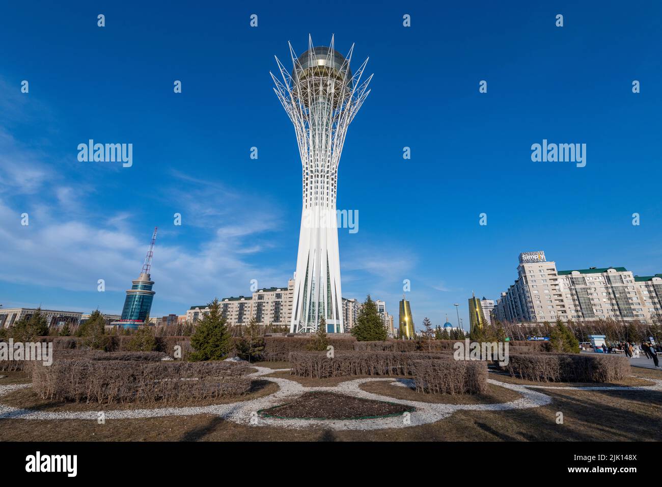Baiterek observation tower, Nur Sultan, formerly Astana, capital of Kazakhstan, Central Asia, Asia Stock Photo