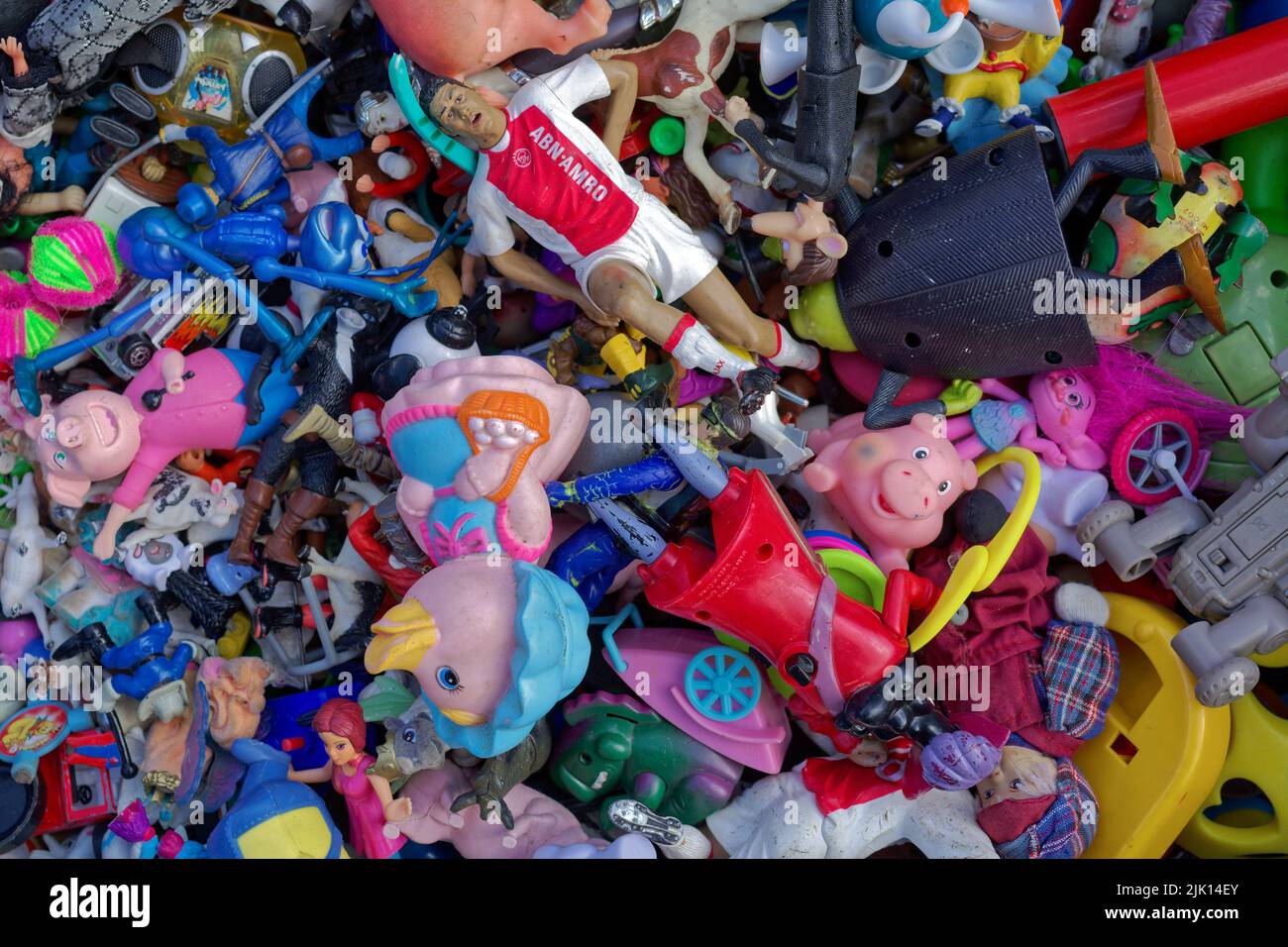 Various plastic toys at the flea market in Hanover (No. 46) Stock Photo
