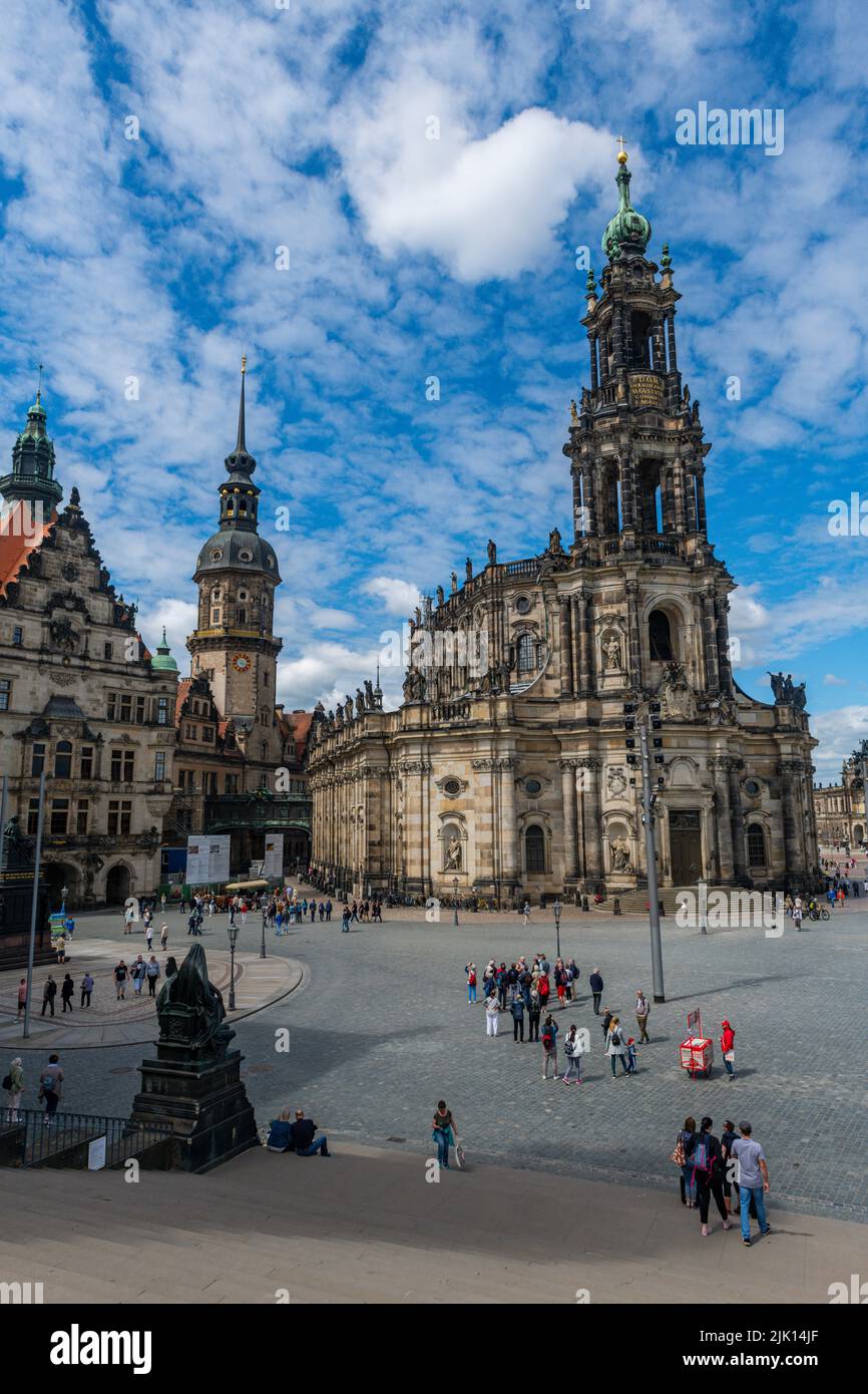 Roman Catholic Cathedral, Dresden, Saxony, Germany, Europe Stock Photo
