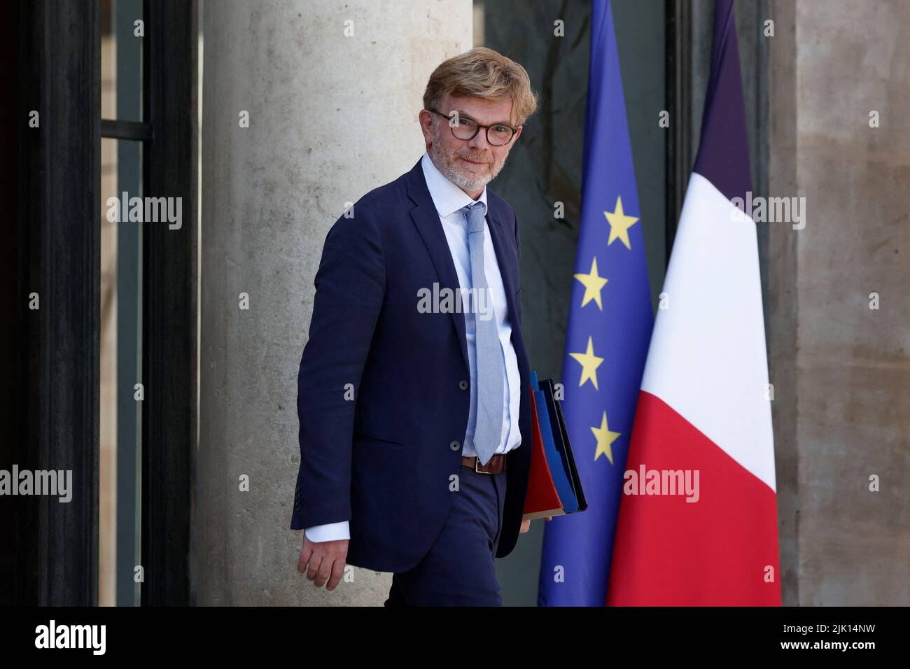 French Agriculture Minister Marc Fesneau leaves the Elysee Palace after the weekly cabinet meeting in Paris, France, July 29, 2022. REUTERS/Benoit Tessier Stock Photo