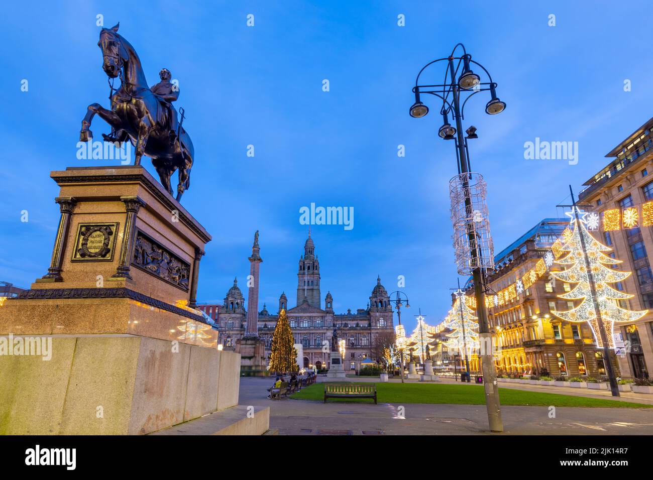 Square Christmas lights, Glasgow, Scotland, United Kingdom
