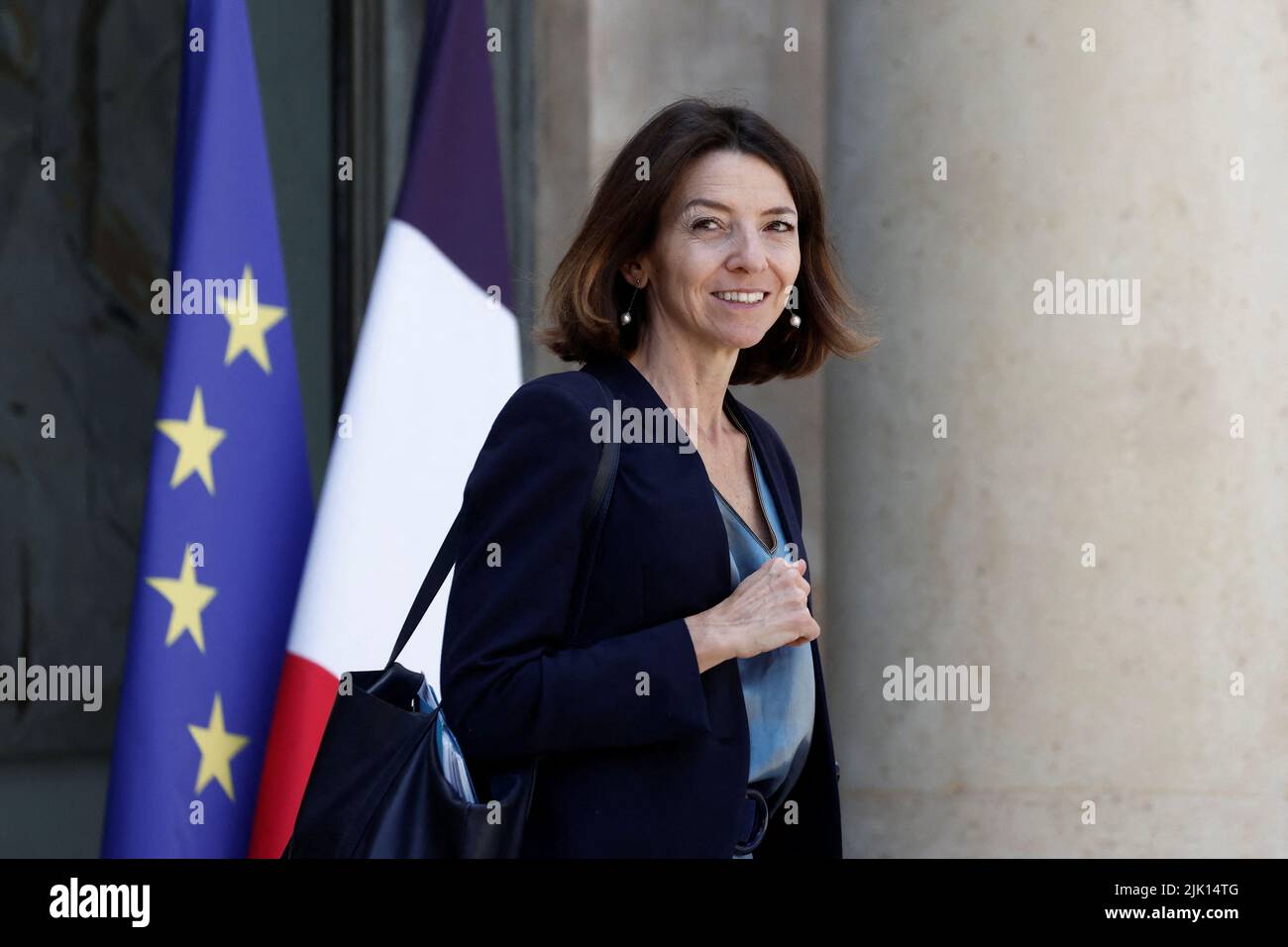 French State Secretary in charge of European Affairs Laurence Boone leaves the Elysee Palace after the weekly cabinet meeting in Paris, France, July 29, 2022. REUTERS/Benoit Tessier Stock Photo