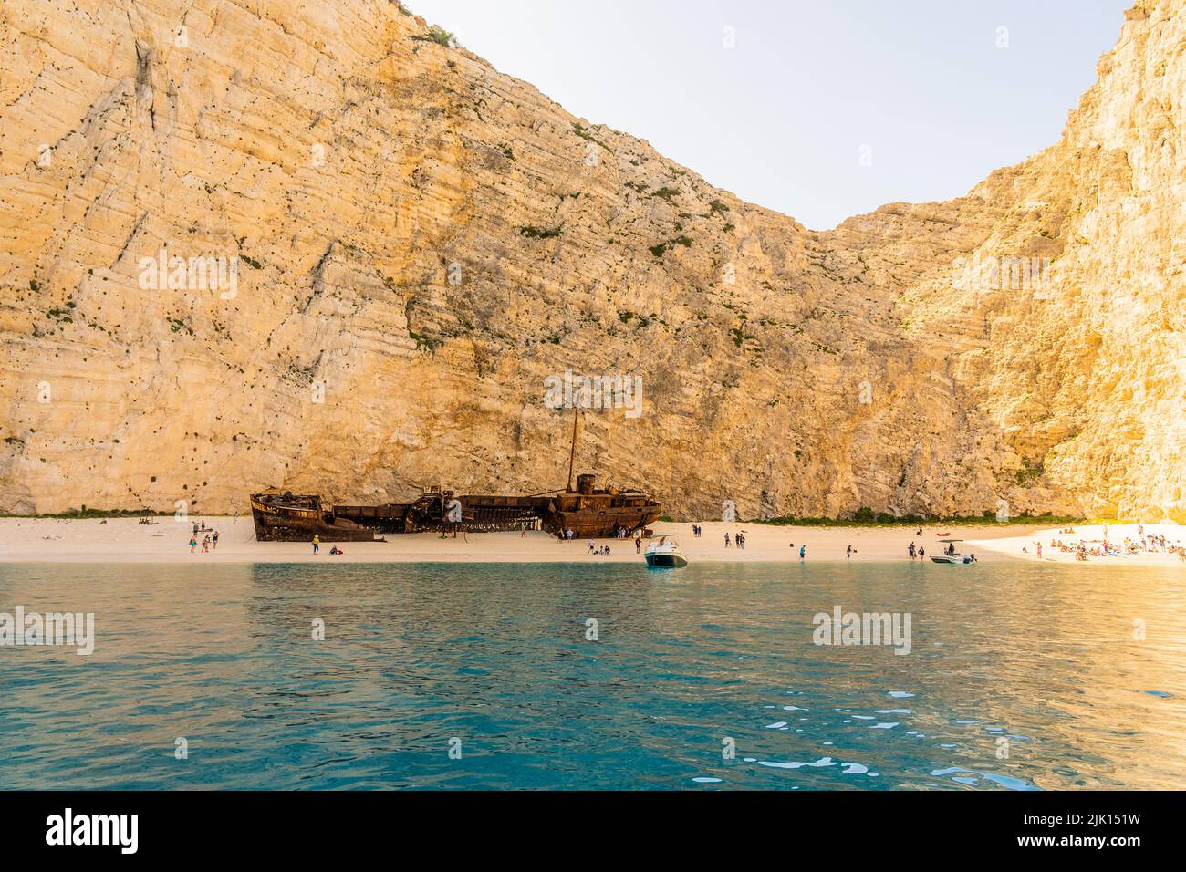 Navagio Beach (Shipwreck Beach), Zakynthos island, Greek Islands, Greece, Europe Stock Photo