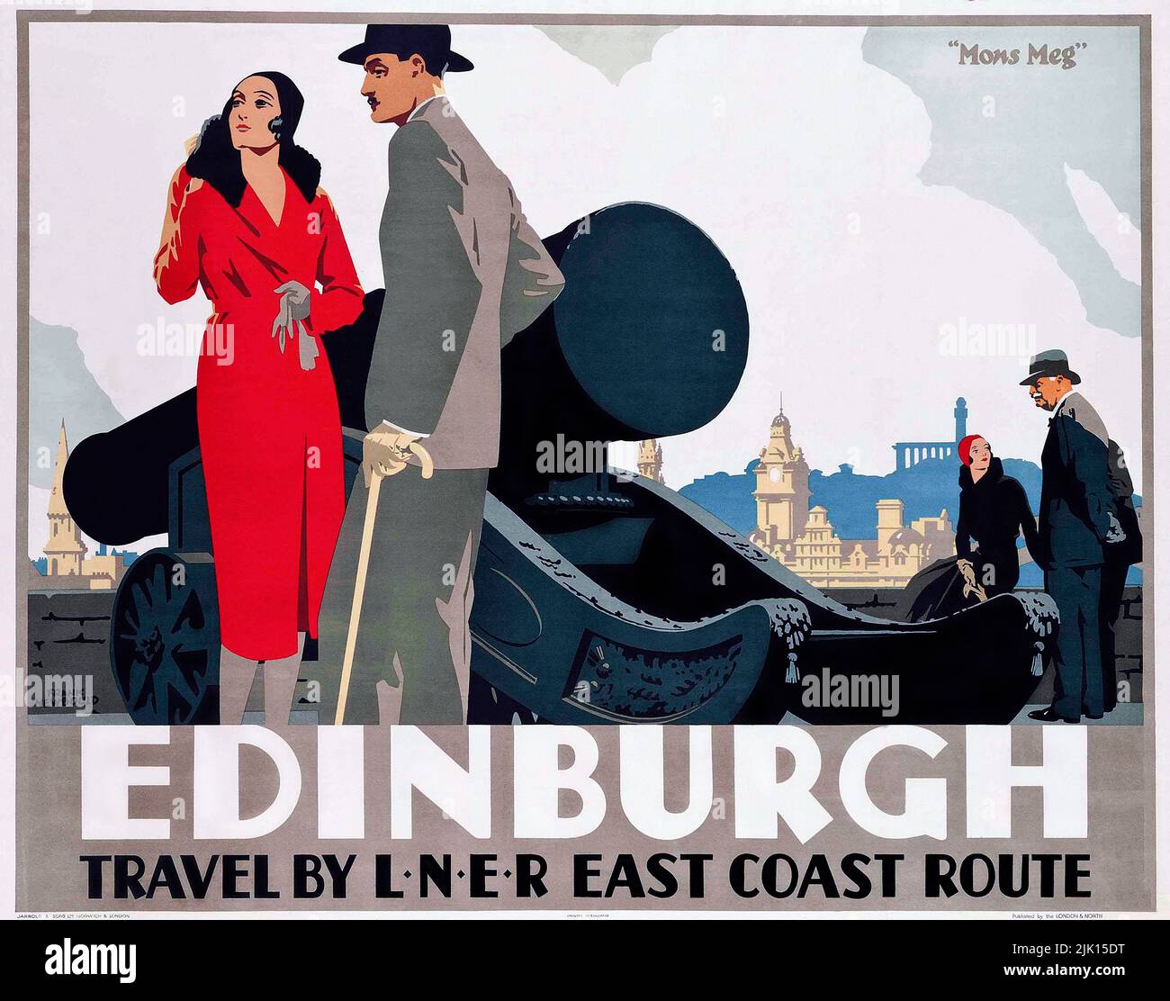 Vintage advertisement poster  - Edinburgh, . LNER. Vintage Railway Poster- Edinburgh Castle -  Scotland, Andrew Johnson Stock Photo