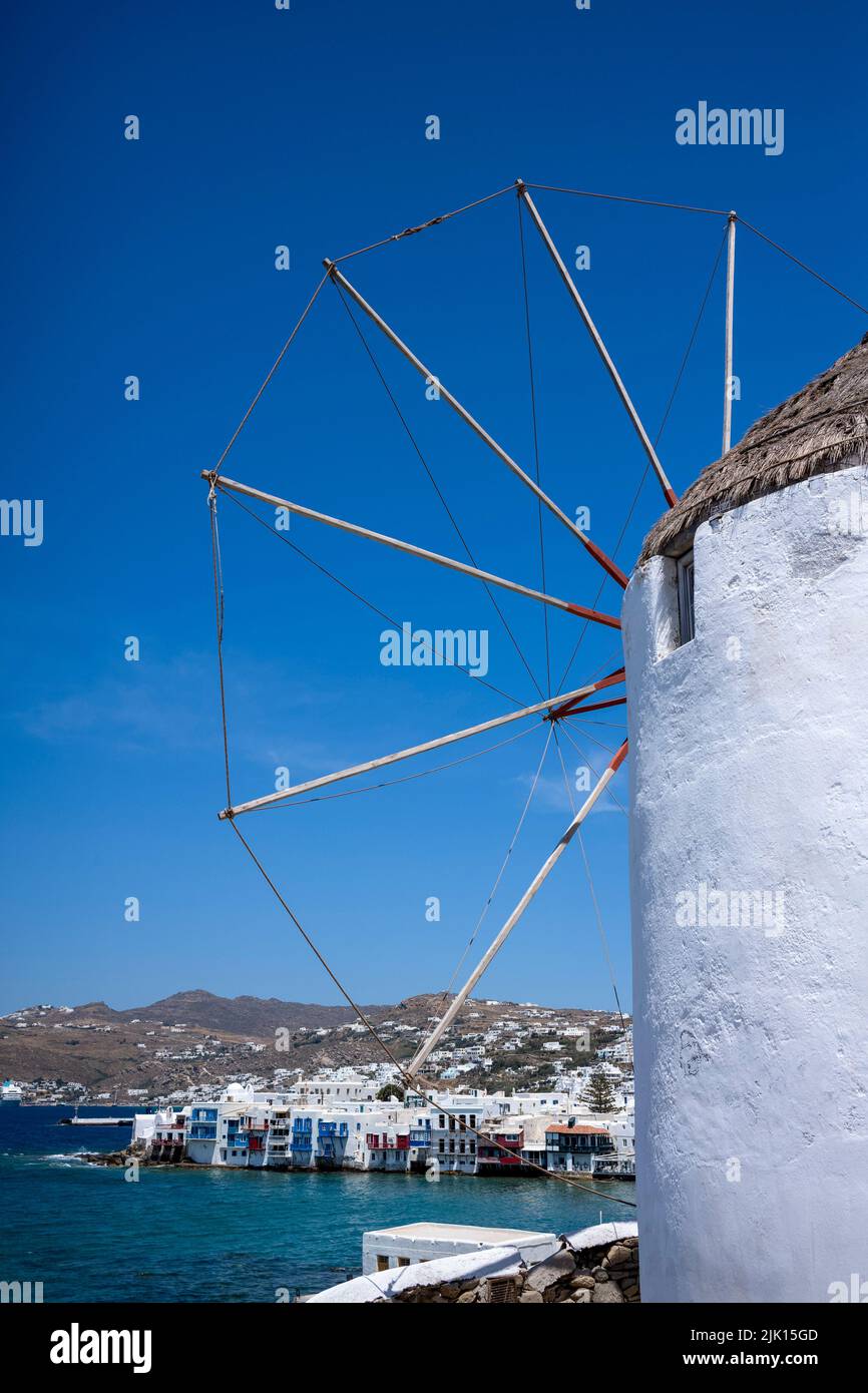 Traditional 16th century windmill and waterfront houses in Venitia