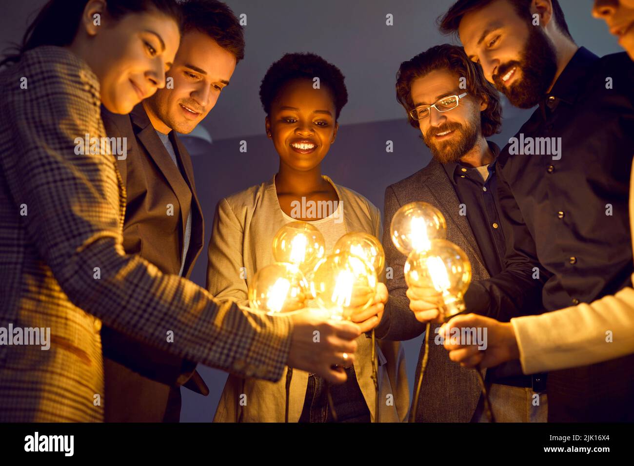 Diverse team of business people sharing creative ideas and working towards success together Stock Photo