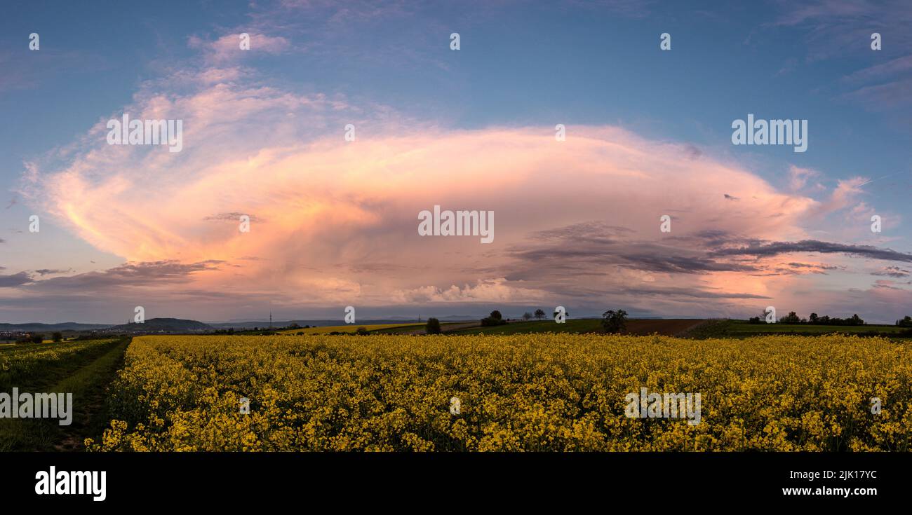 Beautiful supercell thunderstorm in the summer Stock Photo