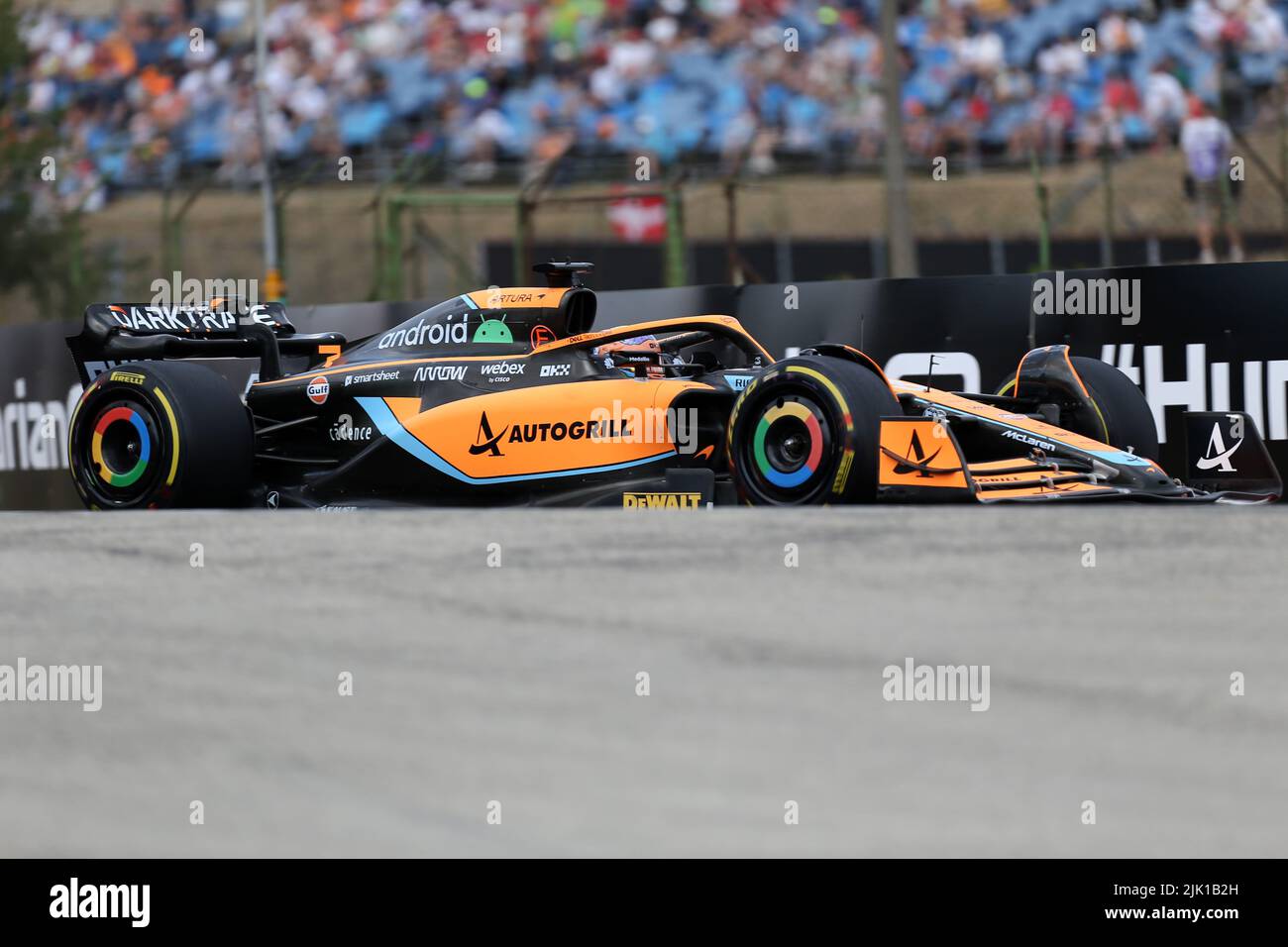 Daniel Ricciardo of McLaren on track during free practice 1 ahead of the F1 Grand Prix of Hungary Stock Photo