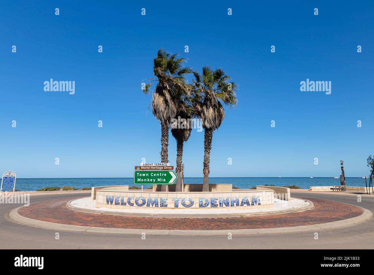 Denham town is welcoming a tourist, Western Australia Stock Photo