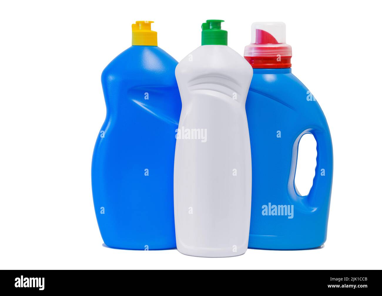Three detergent bottles isolated on white background Stock Photo Alamy
