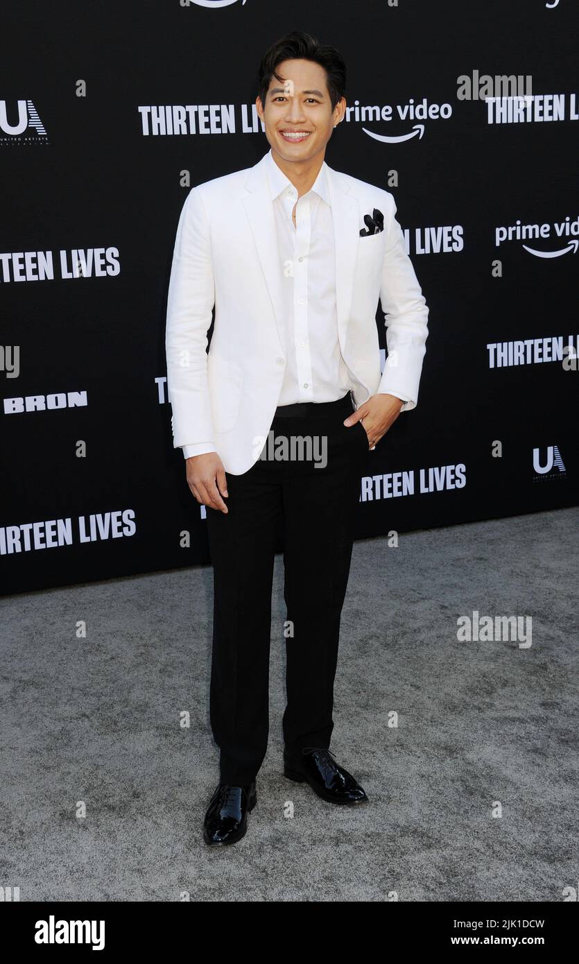 LOS ANGELES, CA - JULY 28: Popetorn "Two" Soonthornyanakij attends the premiere of Prime Video's "Thirteen Lives" at Westwood Village Theater on July Stock Photo
