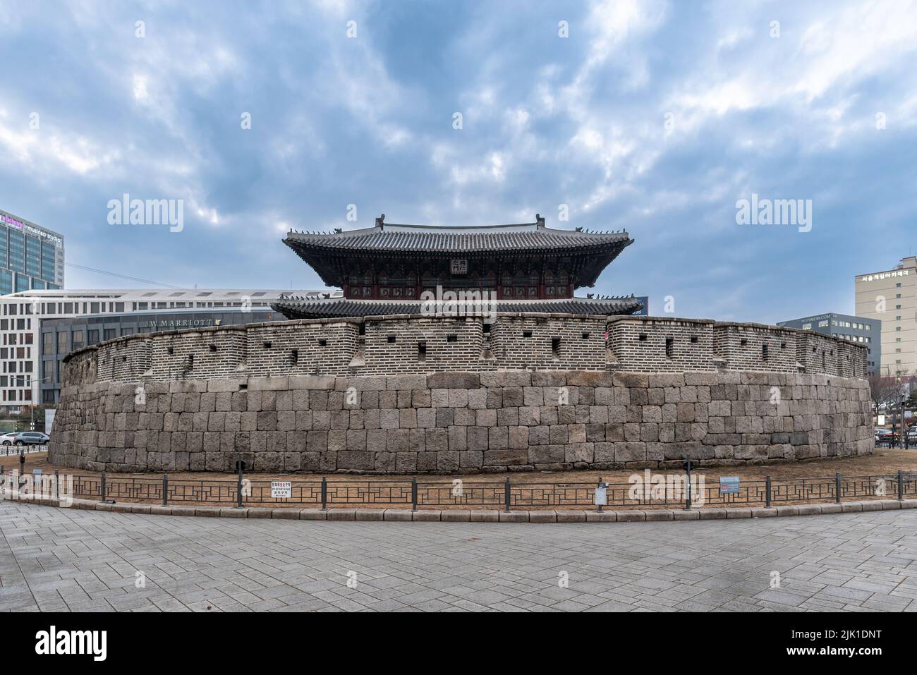 Seoul City Wall fortress protecting capital of South Korea on 14 February 2022 Stock Photo