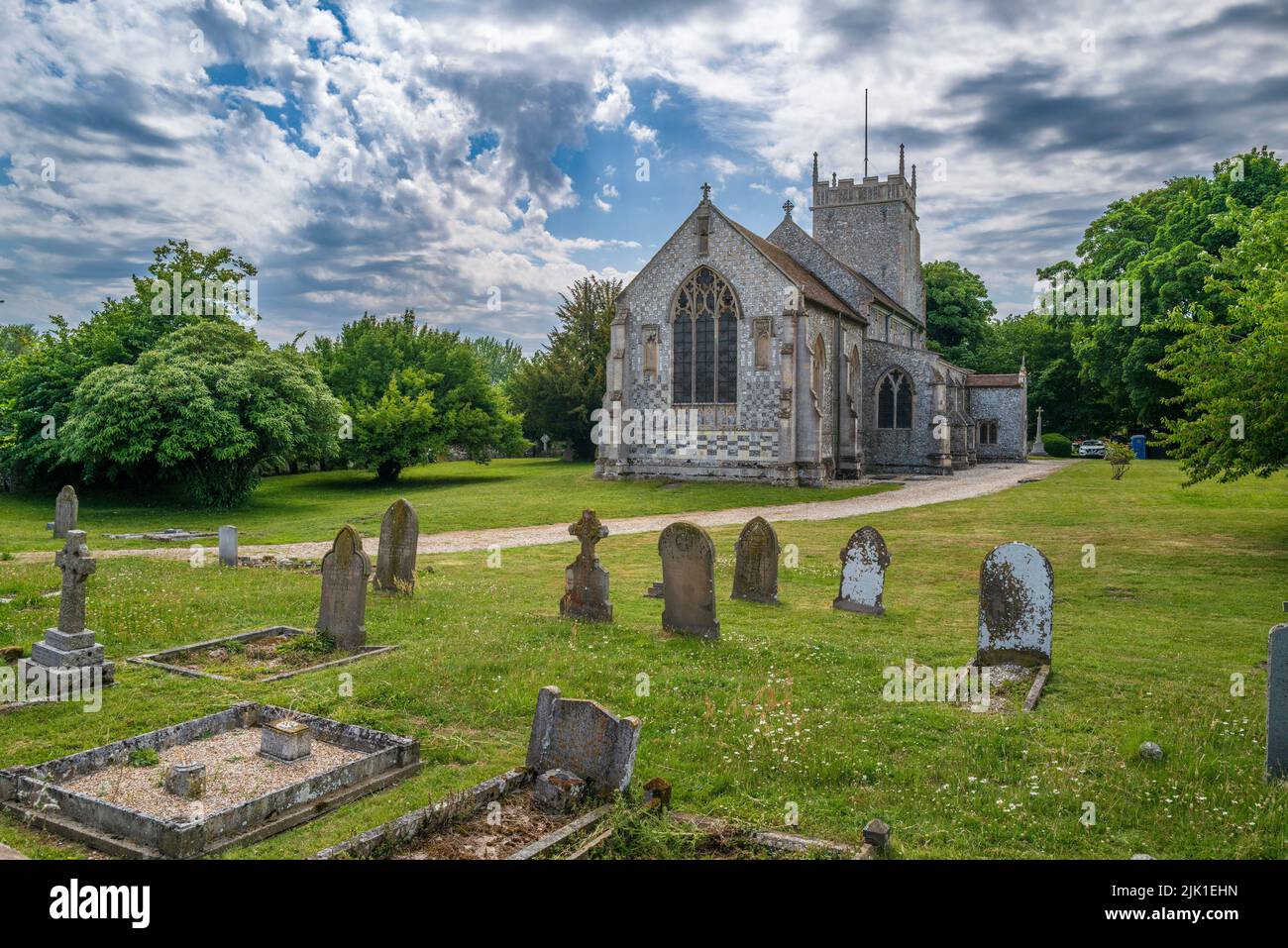 All Saints Church at Burnham Thorpe  where Admiral Nelsons father Edmund, was the Rector for almost 50 years. Stock Photo