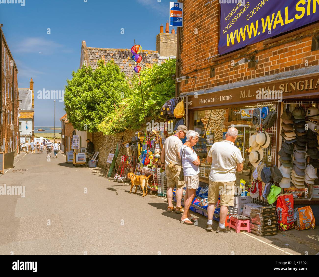 View down Staithe Steet in Welld next the Sea. Stock Photo
