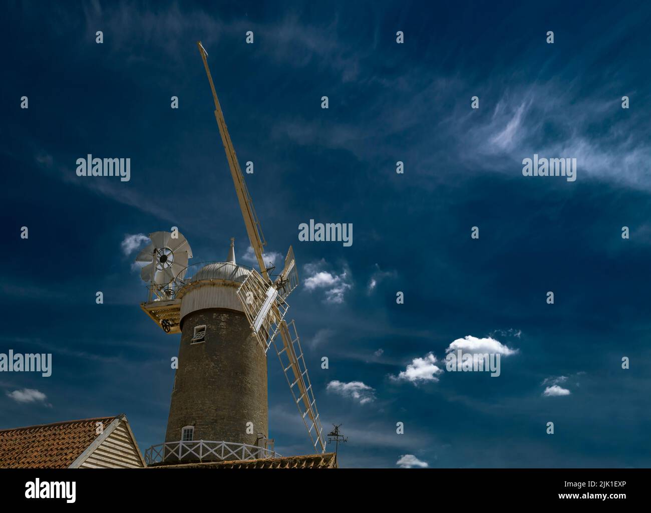 Bircham windmill is one of the many remaining in Norfolk. Stock Photo