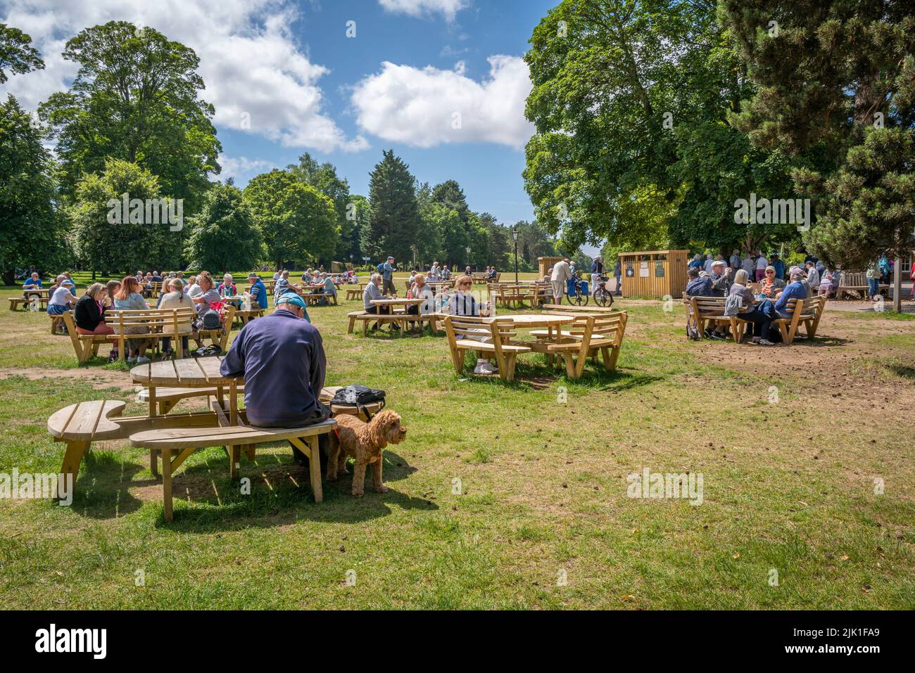 View of outside cafe seating at Sandringham House. Stock Photo