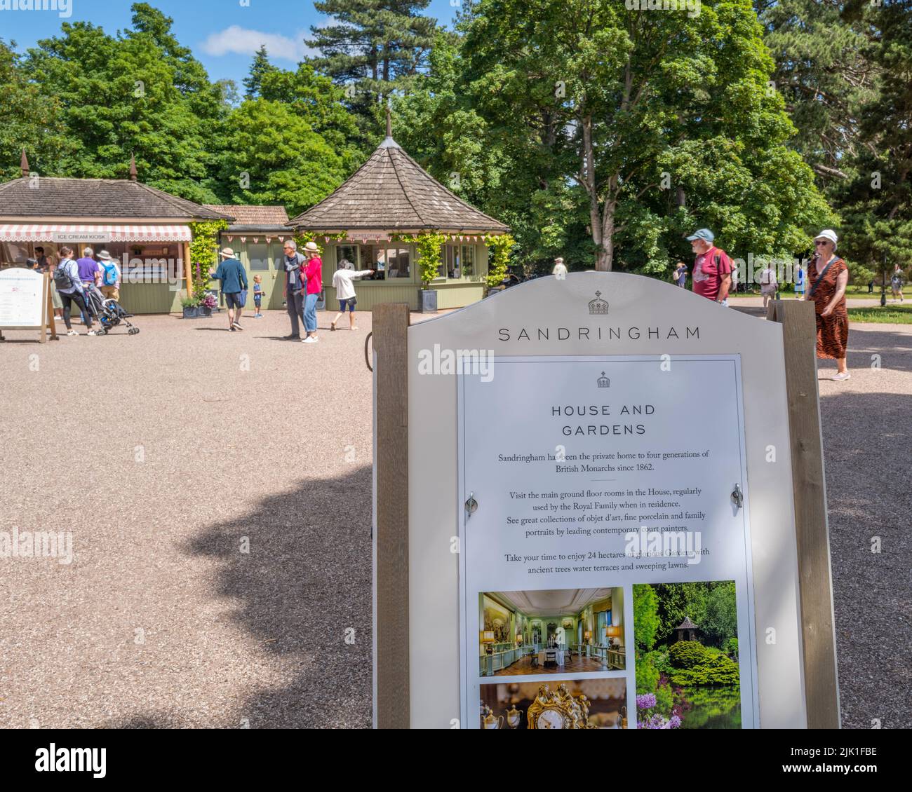 The ticket, shops and cafe area at Sandringham House. Stock Photo
