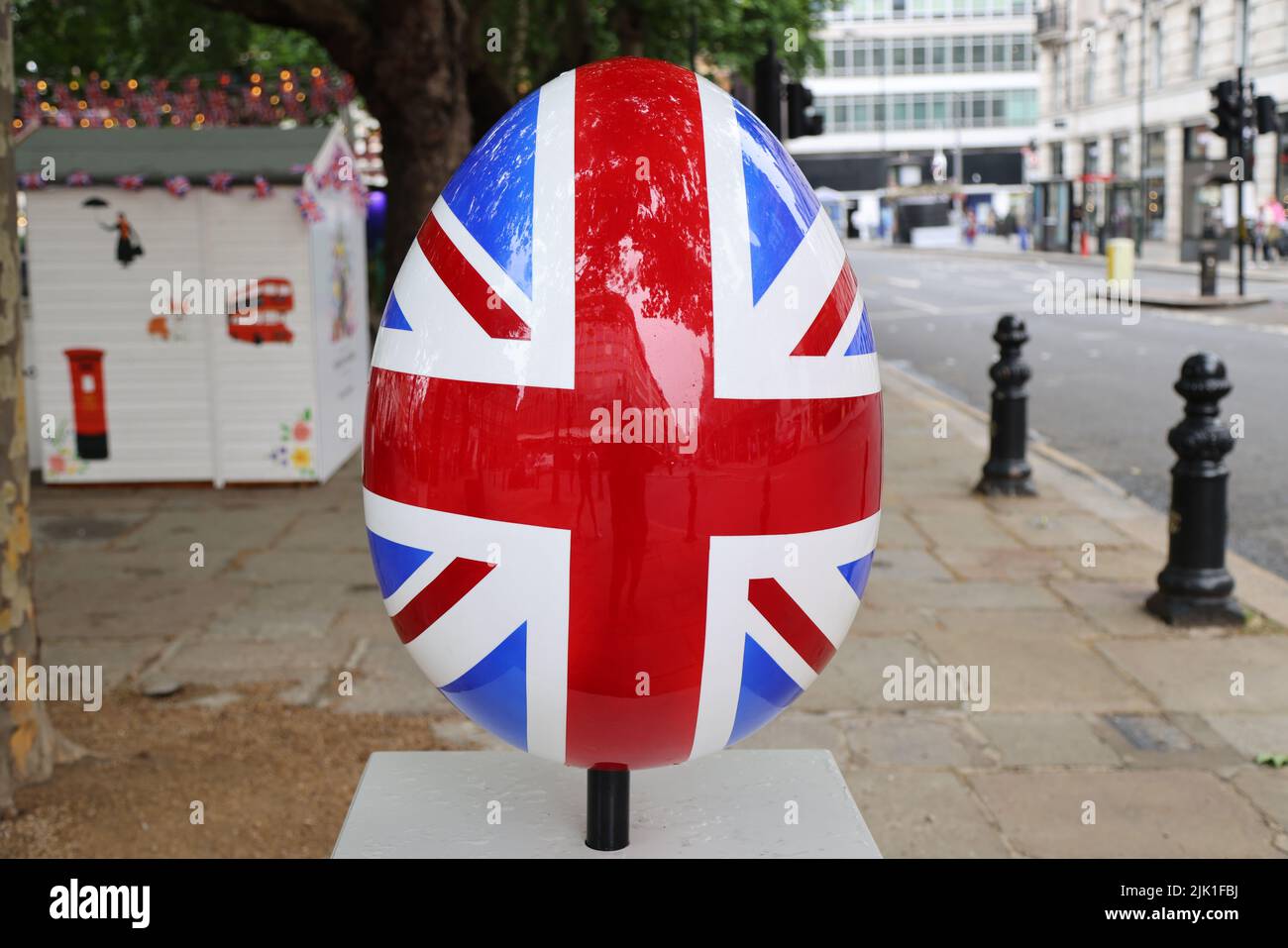 Decorations for Queen Elizabeth's Platinum Jubilee in London Stock