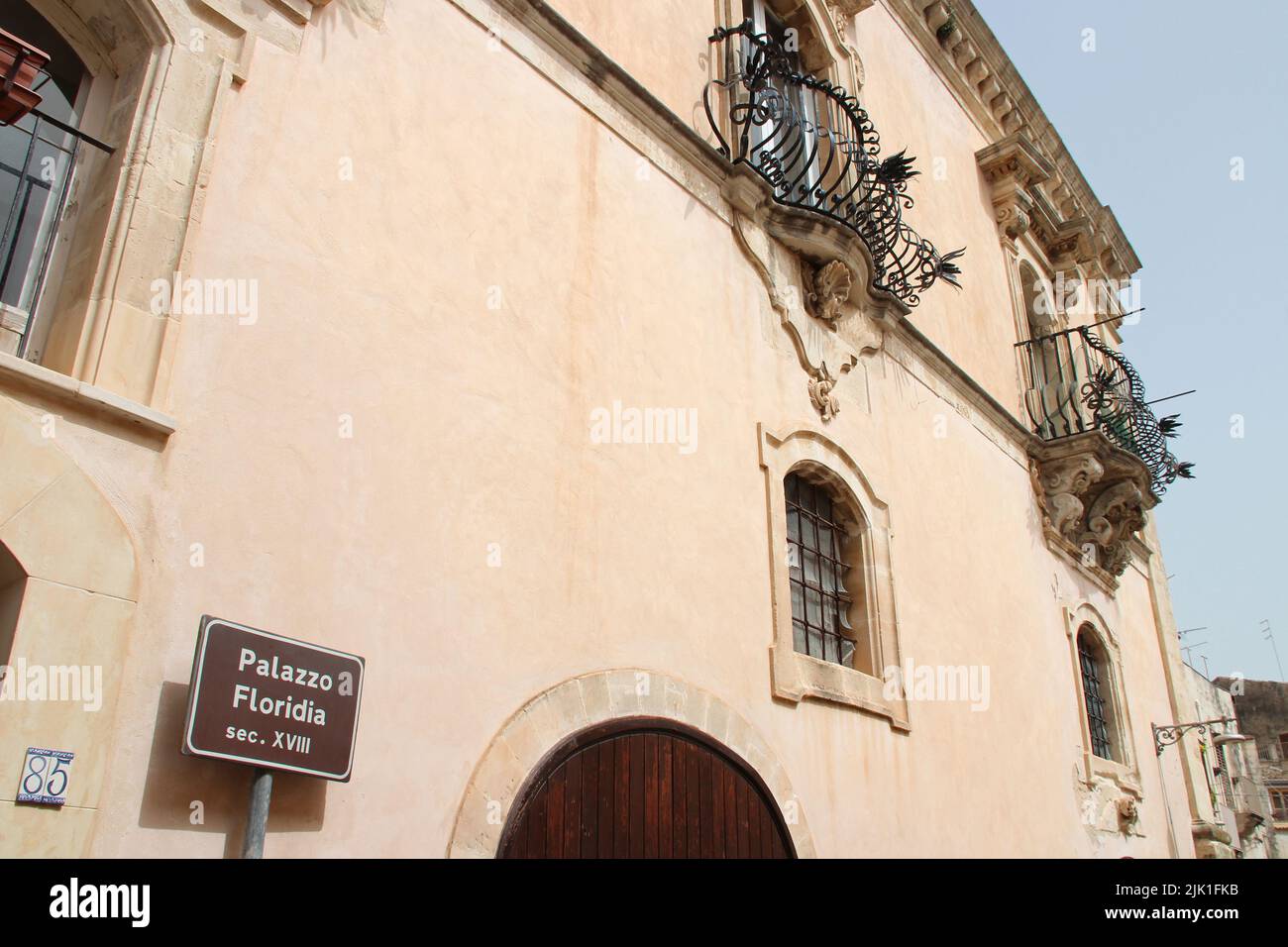 baroque palace (floridia) in ragusa in sicily (italy) Stock Photo