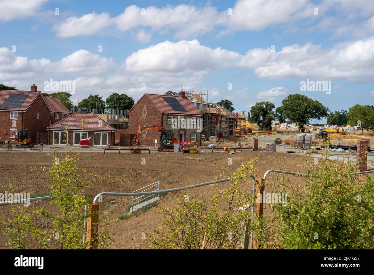 New house being built on Broadland park near poswick Norwich Norfolk Stock Photo
