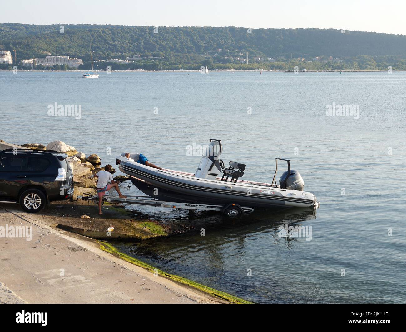 Boat trailer pulling hi-res stock photography and images - Alamy