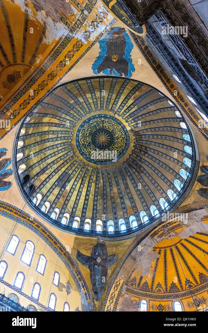 detail of the dome of the hagia sophia mosque in istanbul Stock Photo