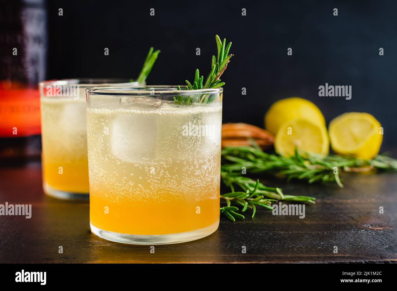 Sparkling RosemaryLemon Bourbon Cocktail American whiskey cocktails