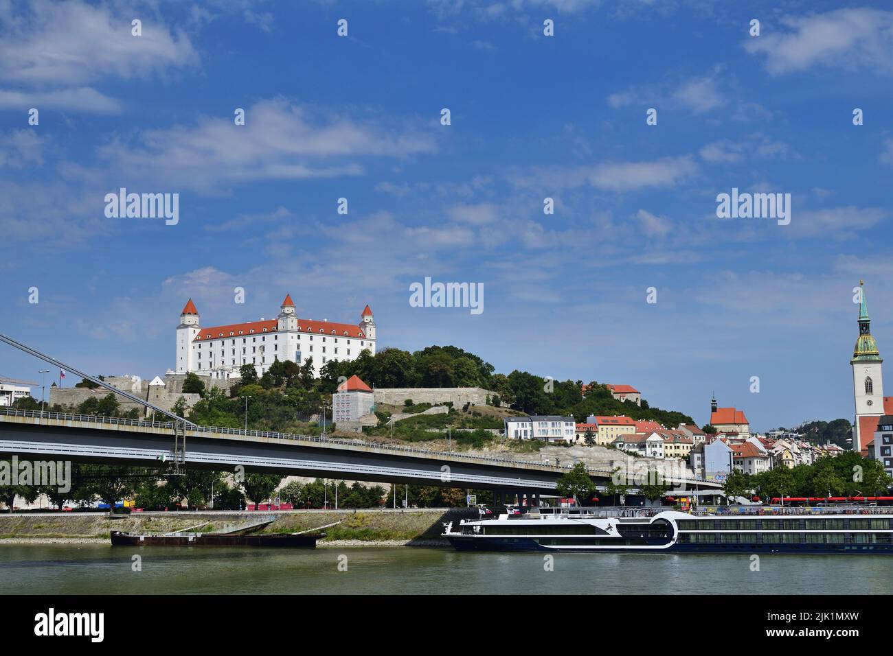 Bratislava castle and Danube river on a summer day Stock Photo