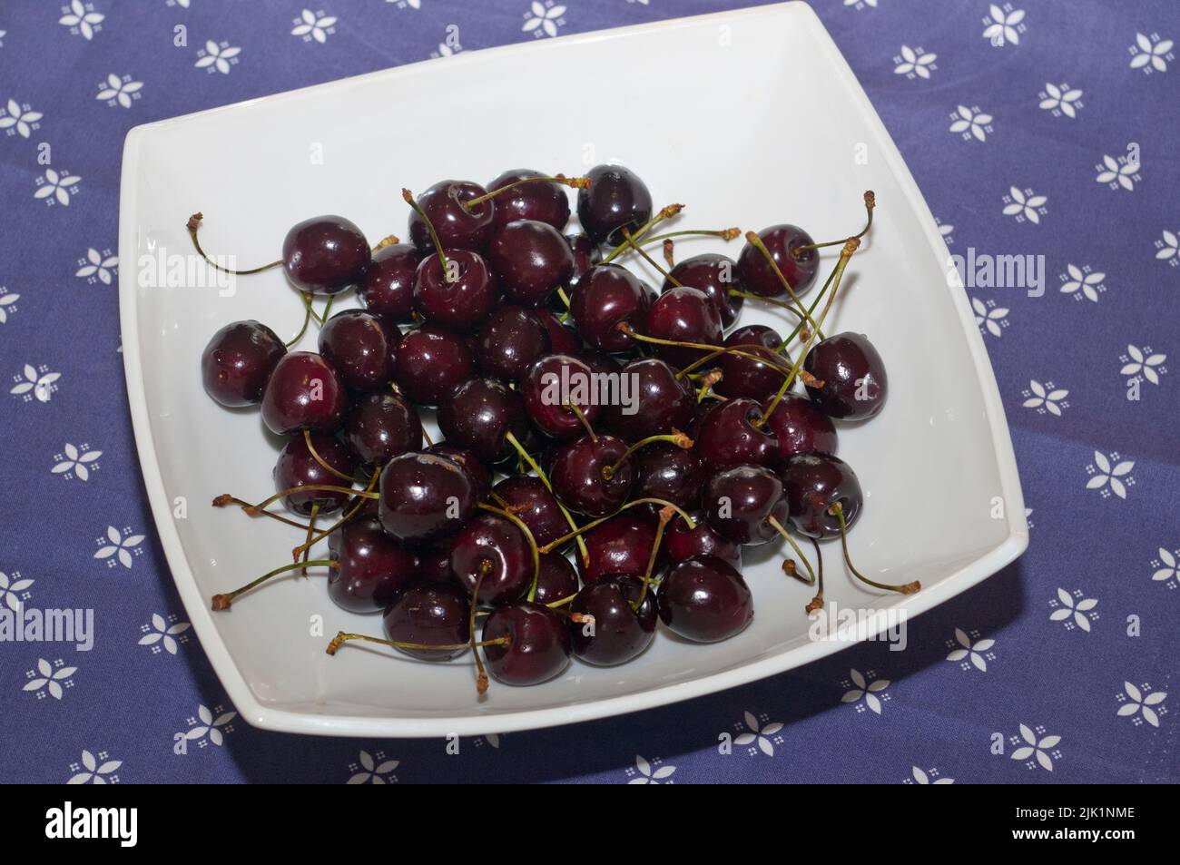 Bowl of Kentish Cherries Stock Photo